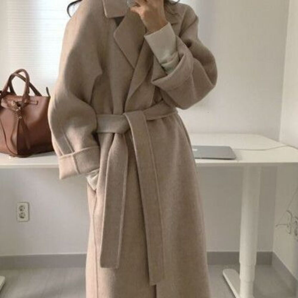 French-Style Vintage Coat, Elegant And Slimming, Loose-Fitting, Korean-Style Mid-Length Hepburn Woolen Coat For Women, Thickened-1
