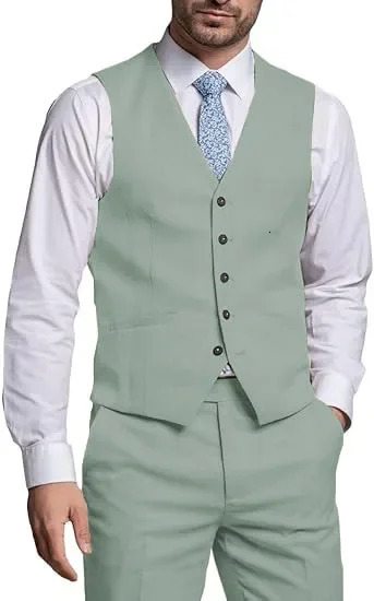 Suits for Men 2 Pieces Vest and Pants Set Gentleman Classic Suit for Men Tuxedo Suit for Men for Wedding Summer Beach 260921
