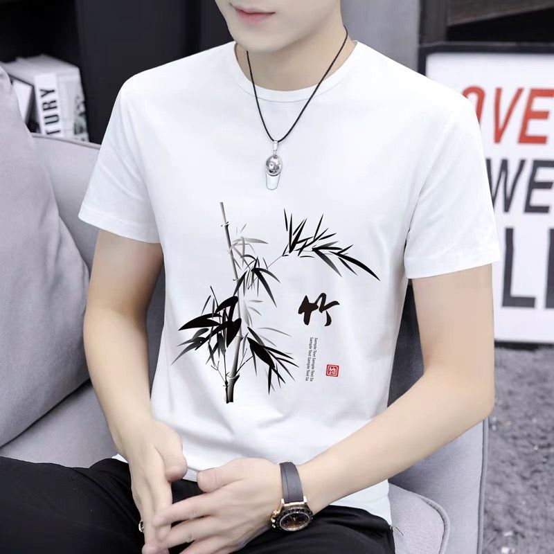 Direct from the manufacturer: men's short-sleeved T-shirts, 2024 summer new collection, lightweight breathable, trendy and stylish, with an Ins