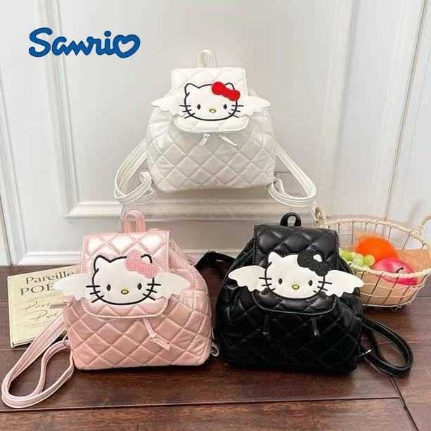 Sanrio Backpacks Korean-style cartoon Hello Kitty backpack for women fashionable exquisite versatile high-quality student schoolbag cute handbag L26