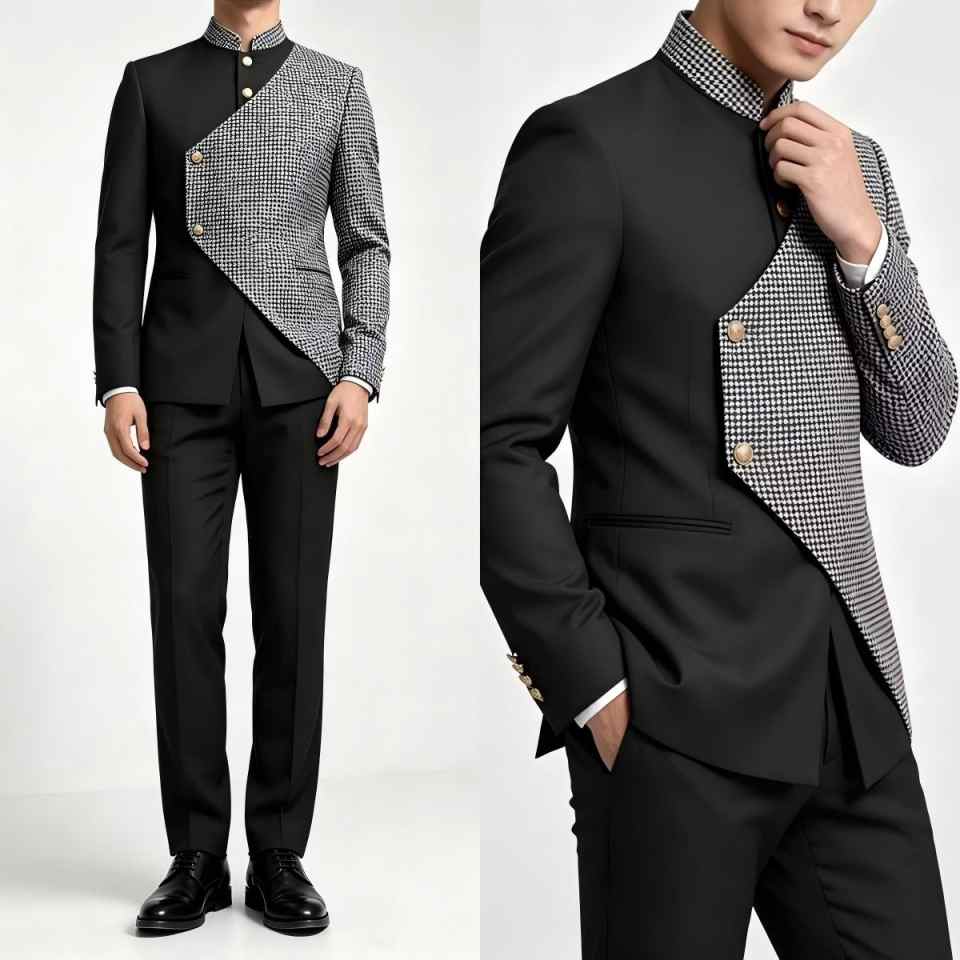 Unique Mens Suits 2 Pieces Jacket Pants Single Breasted Formal Occasion Business Office Banquet Party Wear Customized