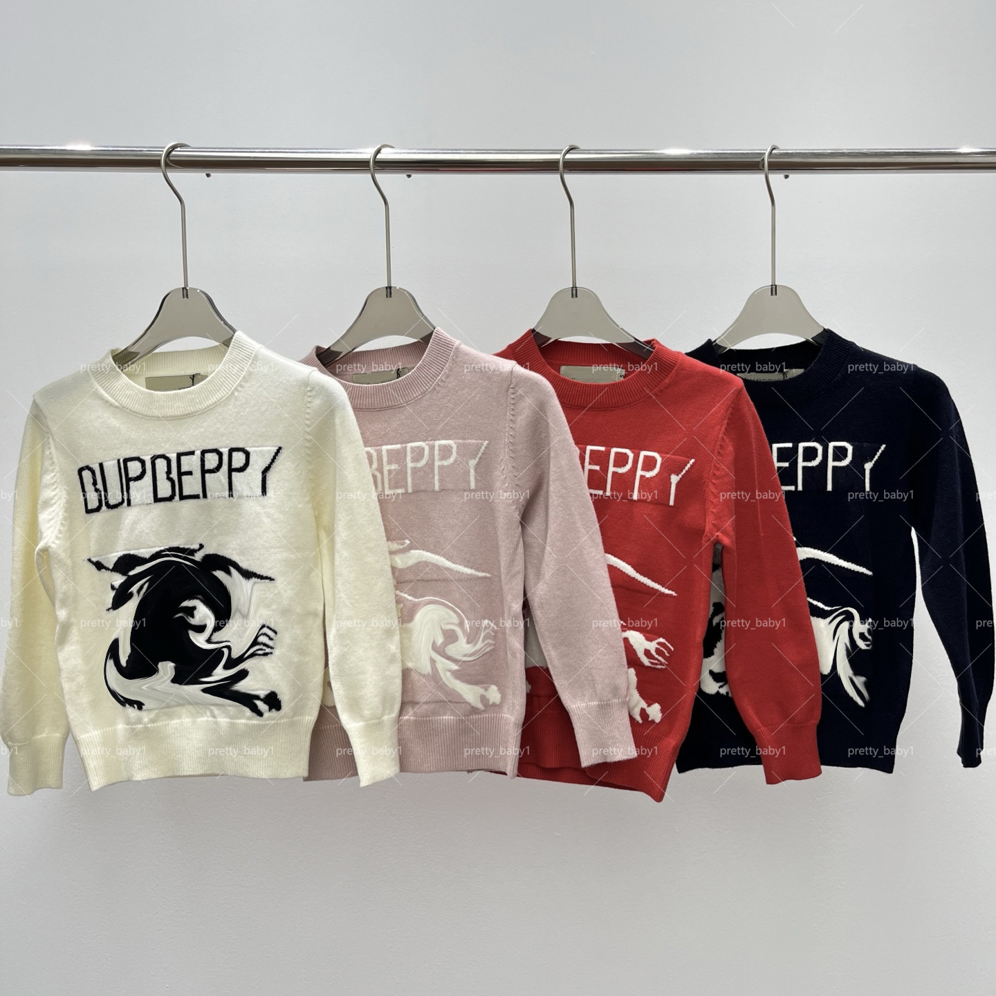 Kids Designer Clothes Boys Girls Knitted Sweater Children Long Sleeve Round Neck Letter Jacquard Pullover Sweater, Fall Winter Casual Kids Clothing