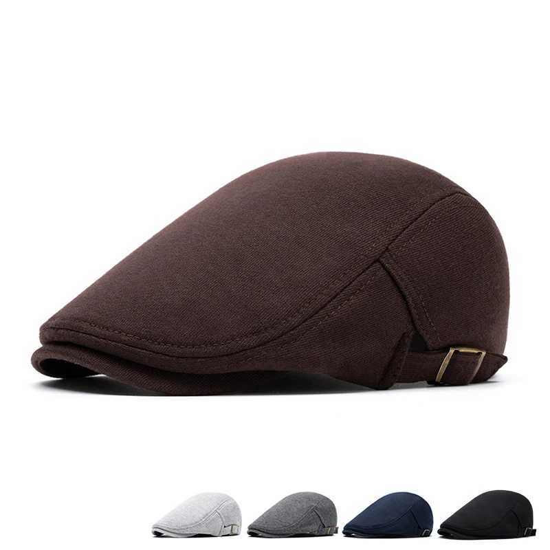 Men's and women's warm forward hats solid color berets for autumn and winter suitable for outdoor leisure sports adjustable Z260922