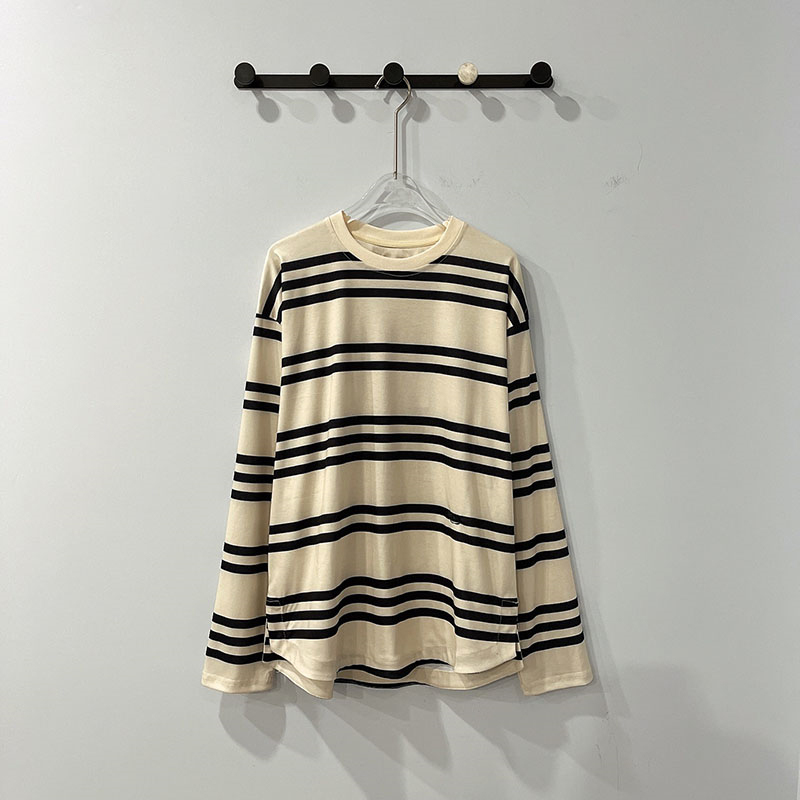 Casual Loose Striped Shirt Women Striped Long Sleeved T Shirt Luxury Brand Sports Breathable Shirts