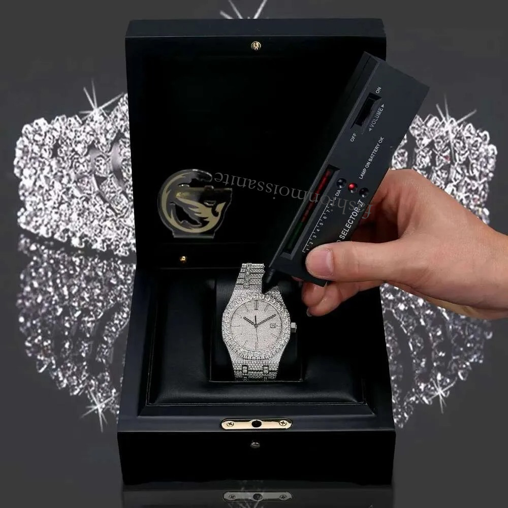 Top Quality Hip Hop VVS Moissanite Iced iced out watch Automatic Hip-hop Handmade Mechanical Stainless Steel Men's and women's watches Lux