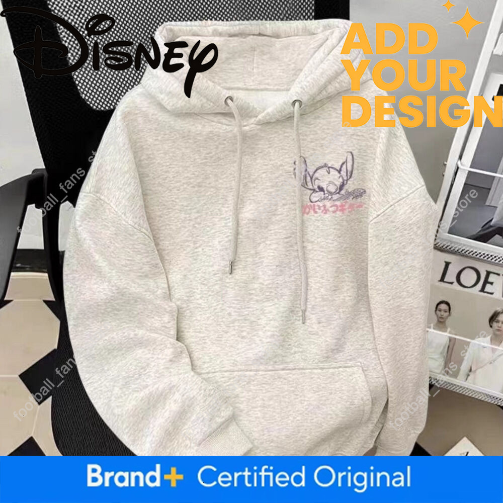 Silver Fox Velvet American-Style Casual Cute Stitch Print Hooded Sweatshirt Couple's Style Ins Trendy Brand Autumn and Winter Top for Men 0 9
