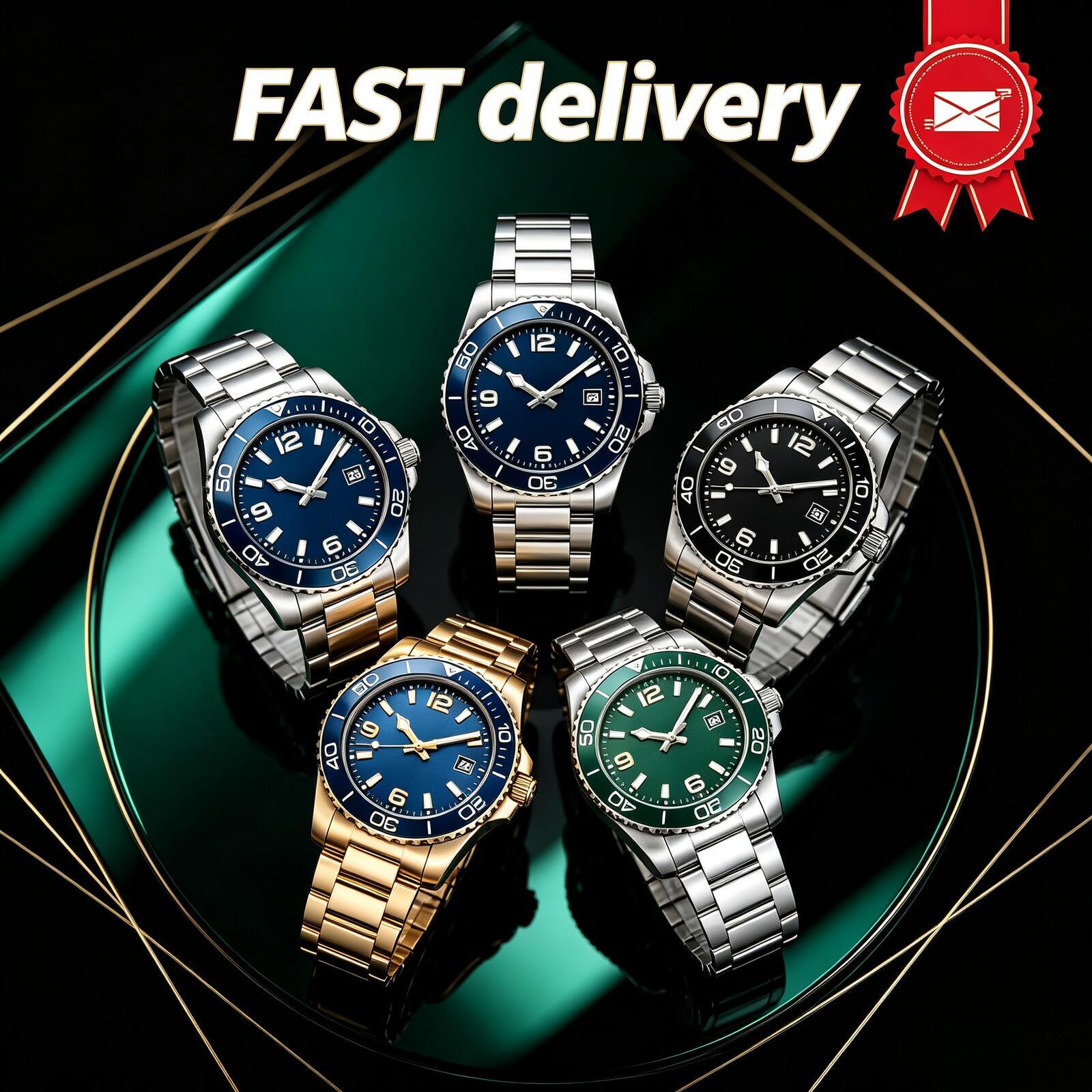 mens watch stainless steel designer mechanical luxury waterproof date window watches premium wristwatch for men