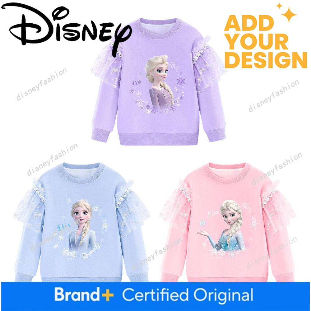 Disney Princess Elsa Style Sweatshirt 2025 New and Summer Children's Clothing Girls' Spring Fashion Tops b5