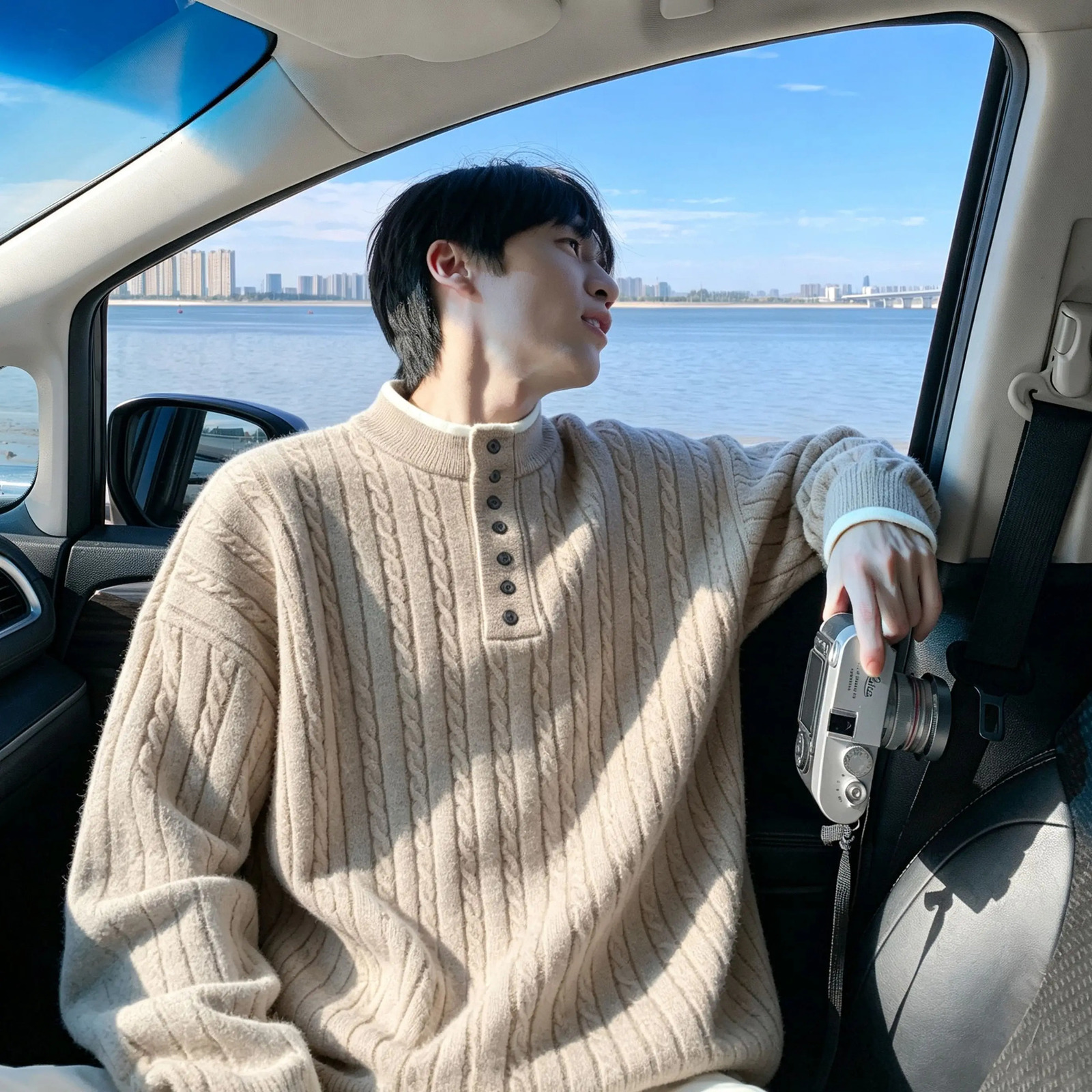 Men's Korean Style Vintage Knitted Striped Sweaters for Man Winter Solid Color Long Sleeve Pullovers High Quality Men's Clothing 260921