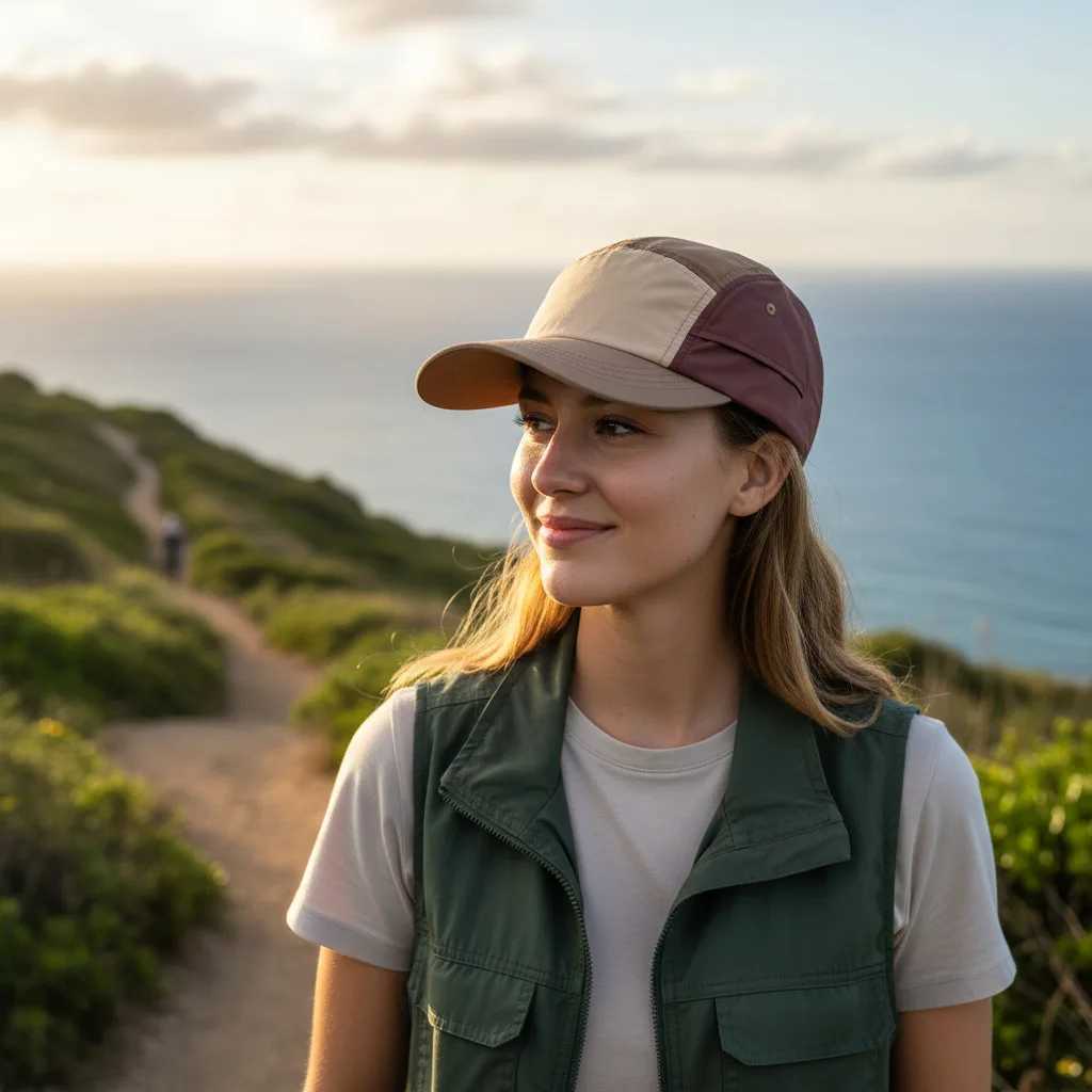 Retro Colorblock 5 Panel Cap Quick-Dry Waterproof Soft Top Baseball Hat Unisex Outdoor Sports Sun Protection Visor Z260922