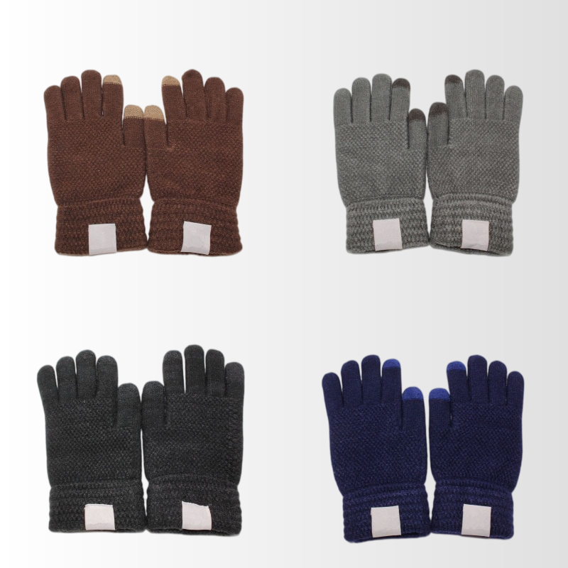 Womens Gloves Knitted For Gloves Men Womens Glove Thick Five Fingers Small Label Decor Color Block Autumn Winter Keep Warm Soft Touch Cold Weather K