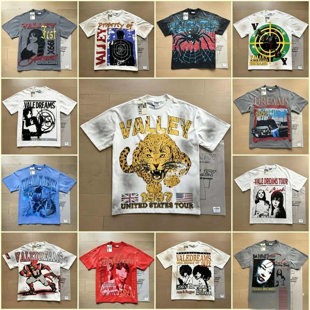 Valleys Dreams Shirt Designer Mens T Shirts Vintage Vale Graphic Top Harajuku Gothic Cotton Short Sleeve Shirt Men High Quality Short-Sleeved Shirts