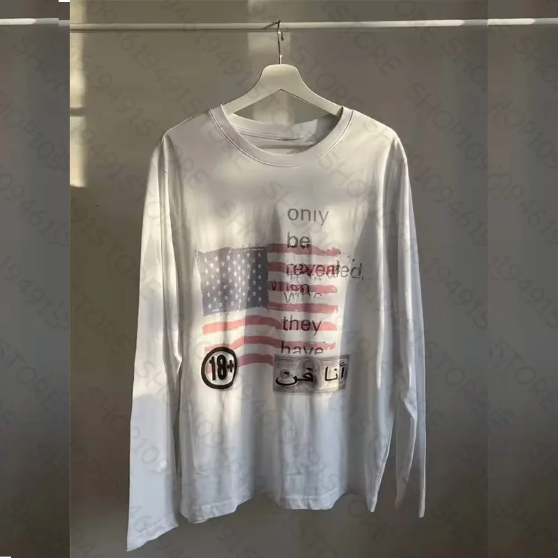 American style simple daily versatile womens white printed long sleeved Tshirt base shirt simple daily versatile 260923