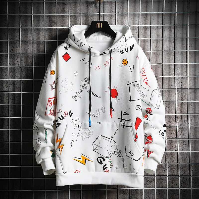 Men CHAIFENKO Hoodies Men's Autumn Spring Anime Graffiti Sweatshirt Male Hip Hop Harajuku Japanese Streetwear Casual Hoodie Men M260922