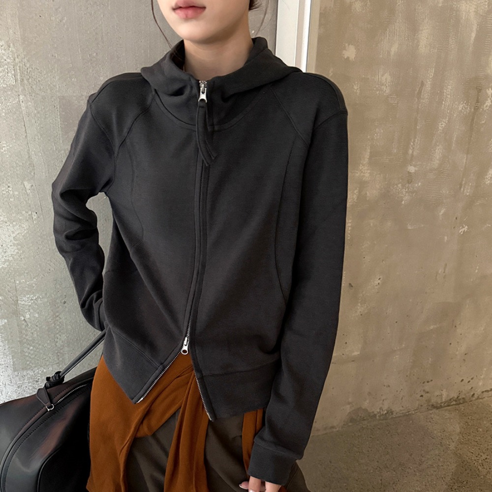 Autumn New Hooded Long Sleeved Casual Solid Color Sweater Women's Simple Casual Versatile Top