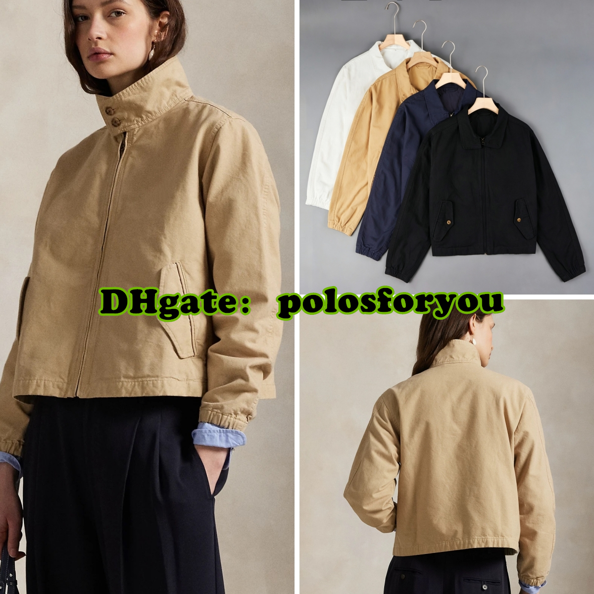 Jacket Women Vintage Polo Jacket Designer Clothes Women Old Money Coats 100% Cotton Women's Spring/Autumn Jacket embroidery Design High-Quality