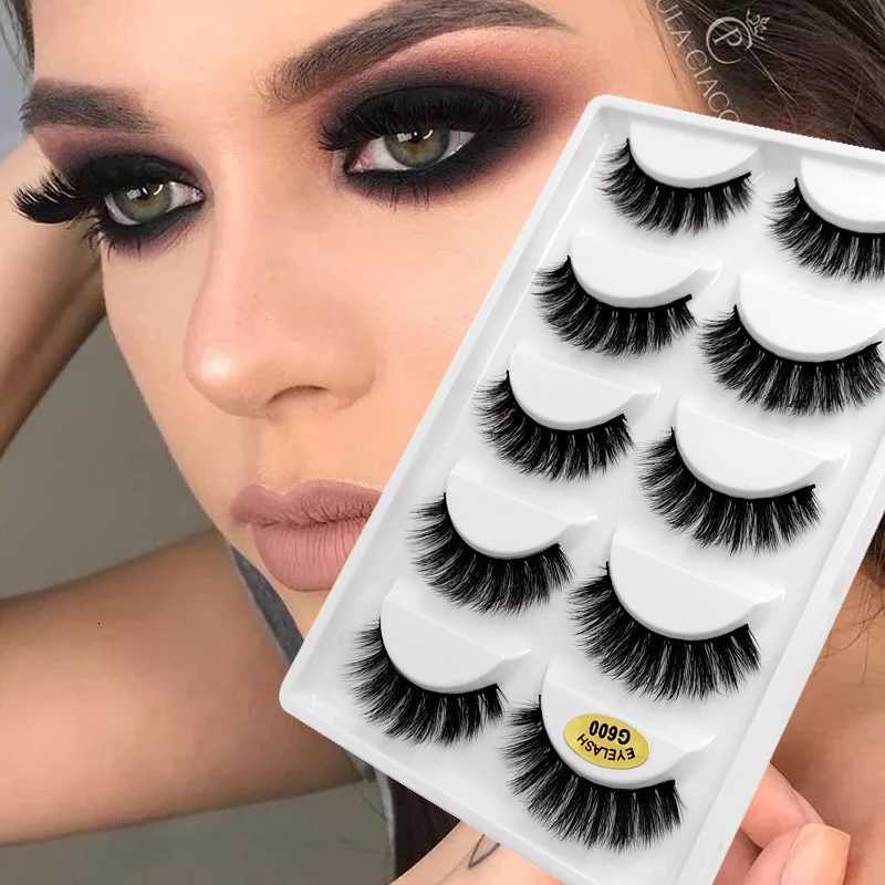 False Eyelashes 3/5 Pairs 3D Faux Mink Hair Soft Eyelashes Natural Thick Long False Eyelashes Dramatic Fake Lashes Handmade Eyelashes Faux Cils X260