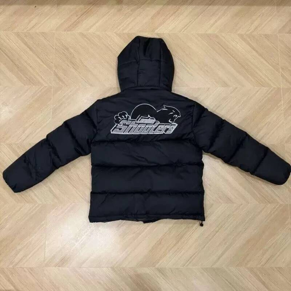 Trap Staritys Men Solid Blue Hooded Puffer Jacket, Horizontal Quilted Stitching, Full Zip Closure, Lightweight Insulated Filling Casual Winter Warm