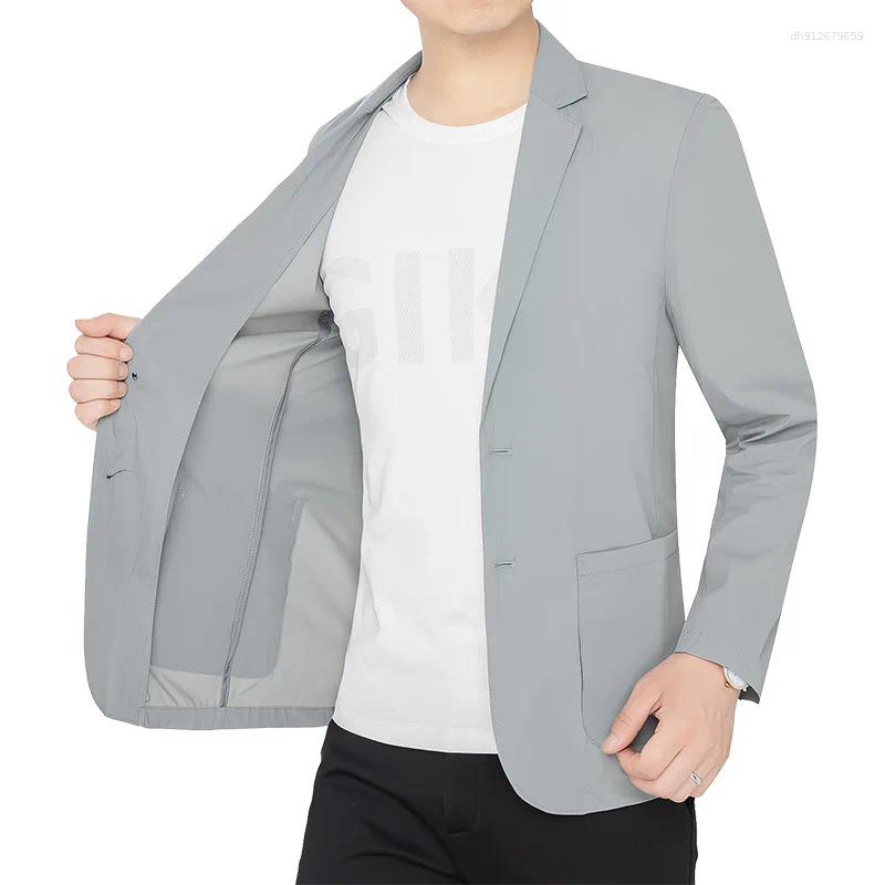 Men's Suits 2026 Summer Man Blazer Thin Breathable Single-breasted Men Outerwear Simpel Long Sleeve Soft Casual Versatile Male Suit Coat