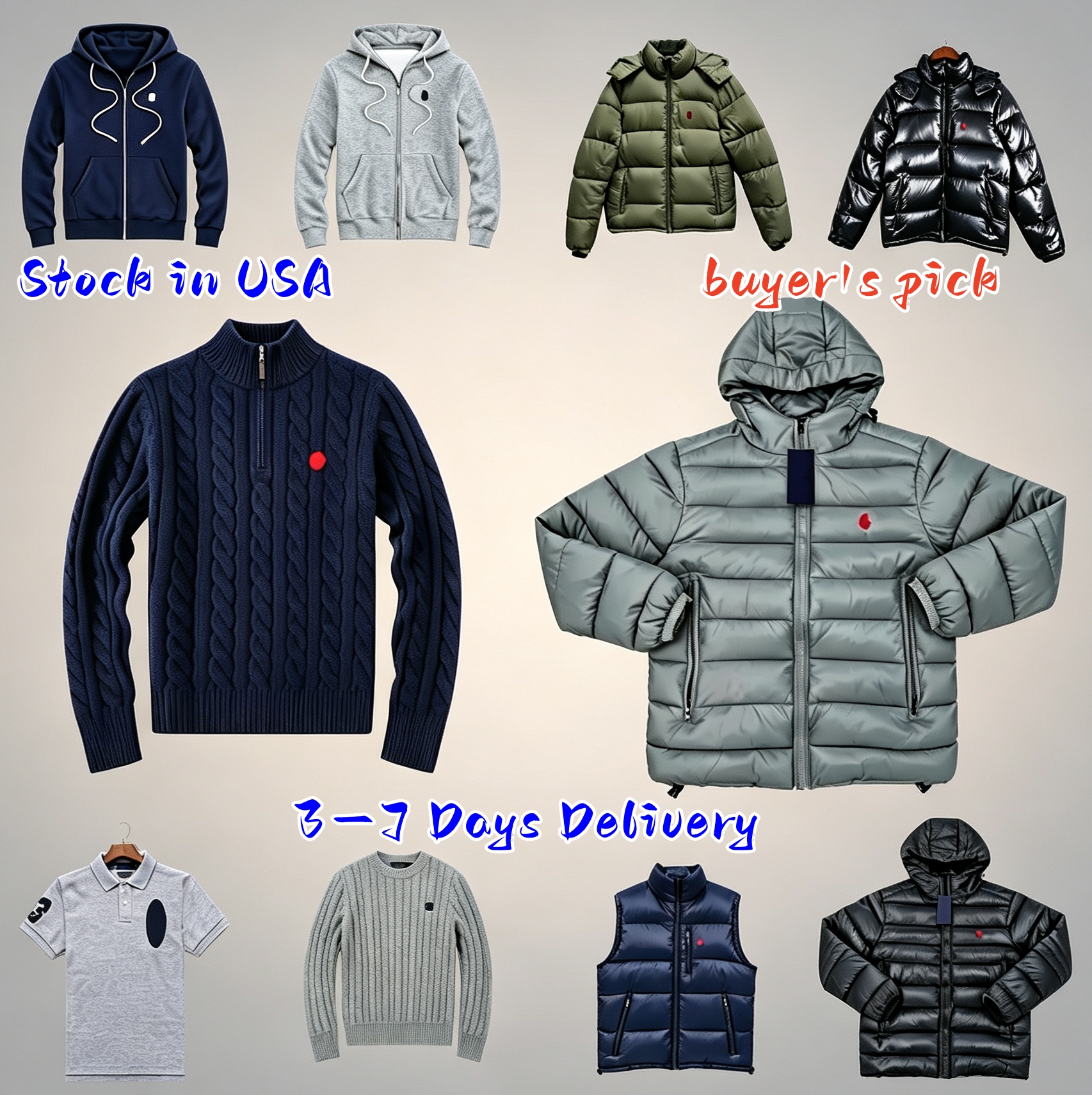 5A Mens Rrralphhh Multi Style Winter Outerwear Embroidered Logo Puffer Jacket & Vest Cable Knit Sweater Full Zip Hoodie Warm Casual Male Tops 5A