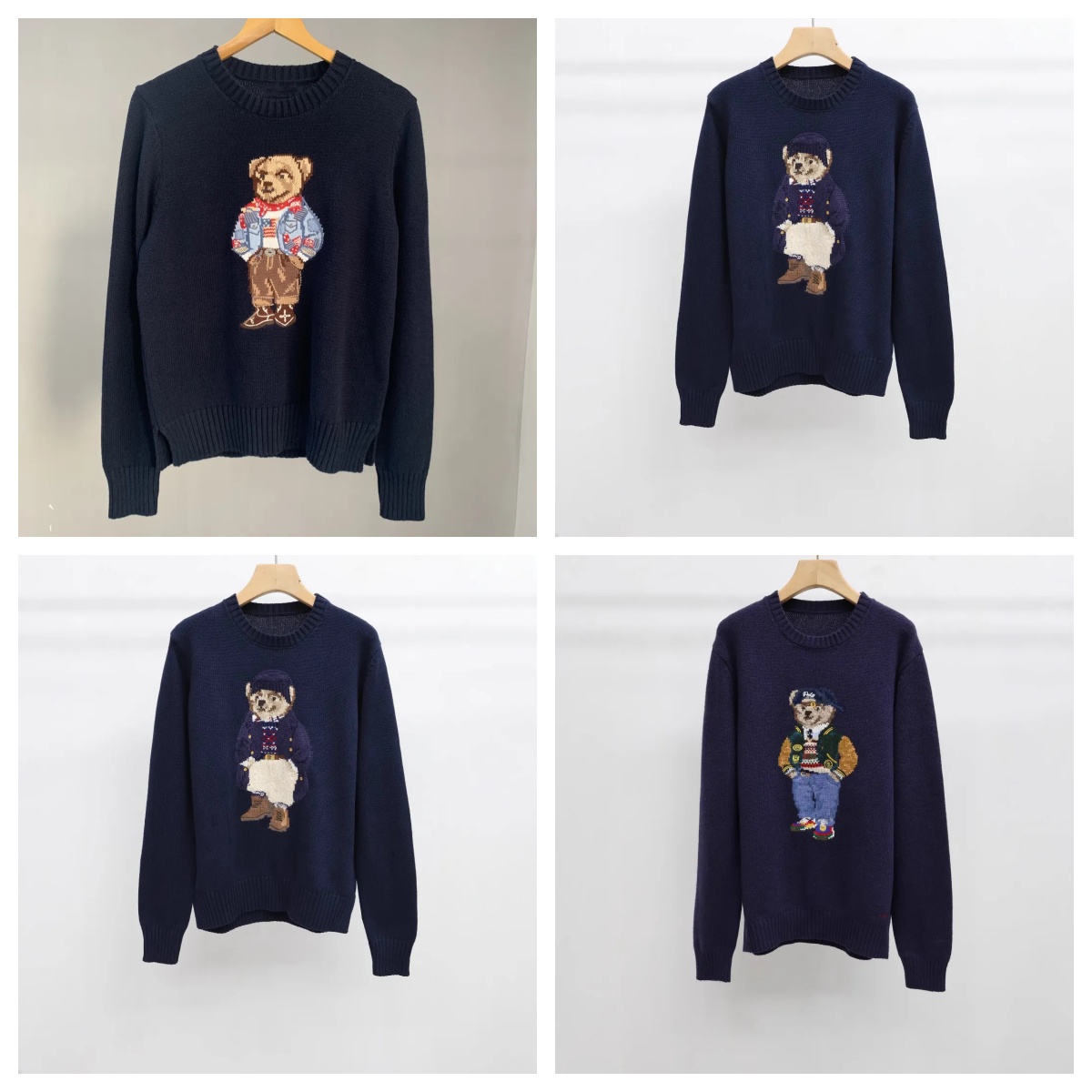 Men Women Couple Polo Knit Sweater Fall Winter Thick Cotton Cable Twist Knit Pullover Tops Pony Embroidery Casual Lapel Collar Long Sleeve Knitte