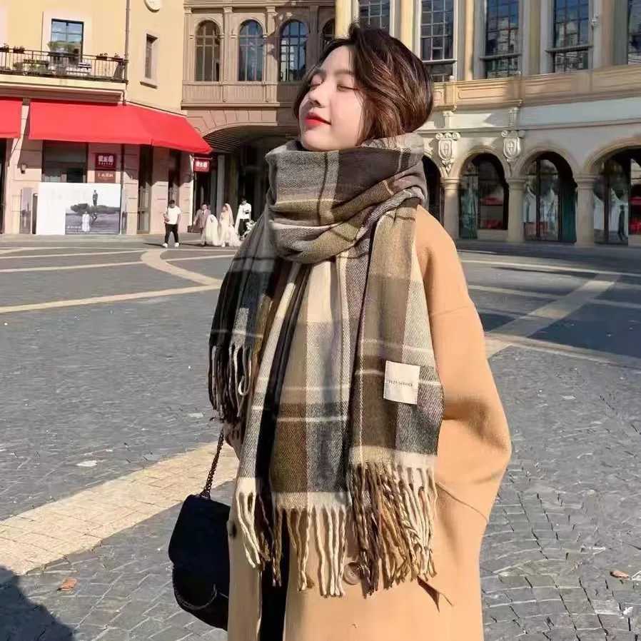 Premium atmosphere scarf Maillard women's winter 2025 new Korean version versatile thickened imitation cashmere autumn scarf Z260922