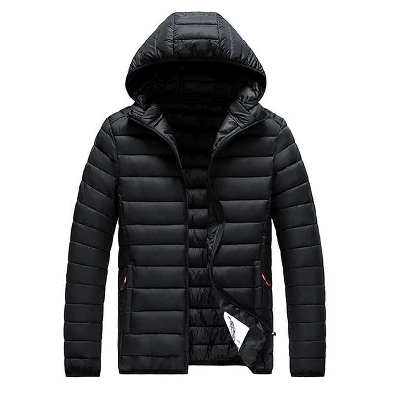 Men's Down Parkas Winter Men's Warm Down Parkas Fashion Men Cotton Thick Hooded Coats Men Windbreaker Snow Thermal Padded Jackets Clothing