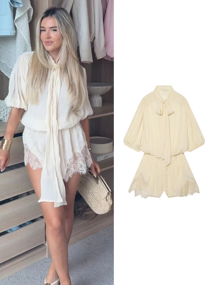 TFMLN Women Summer Romper Short Sleeve Elegant Solid High Street Shorts Jumpsuit Chic Beach Vacation Casual Female Outfit 260922