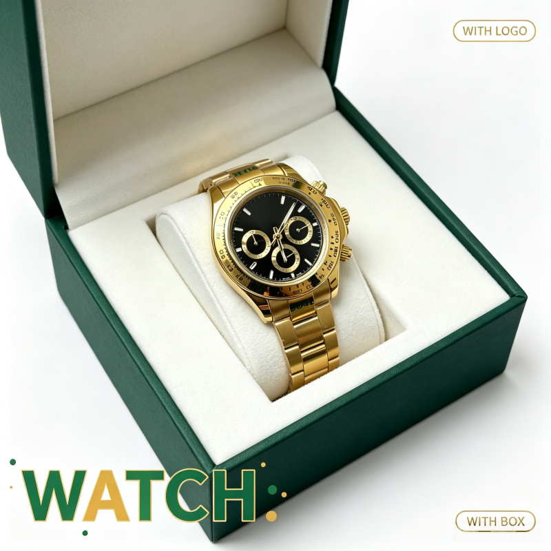 Mens Watch Luxury Moissanite Diamond Chronograph Rose Gold Stainless Steel Watches Men Designer Watch Women Designer Waterproof with Box Gift for Hi