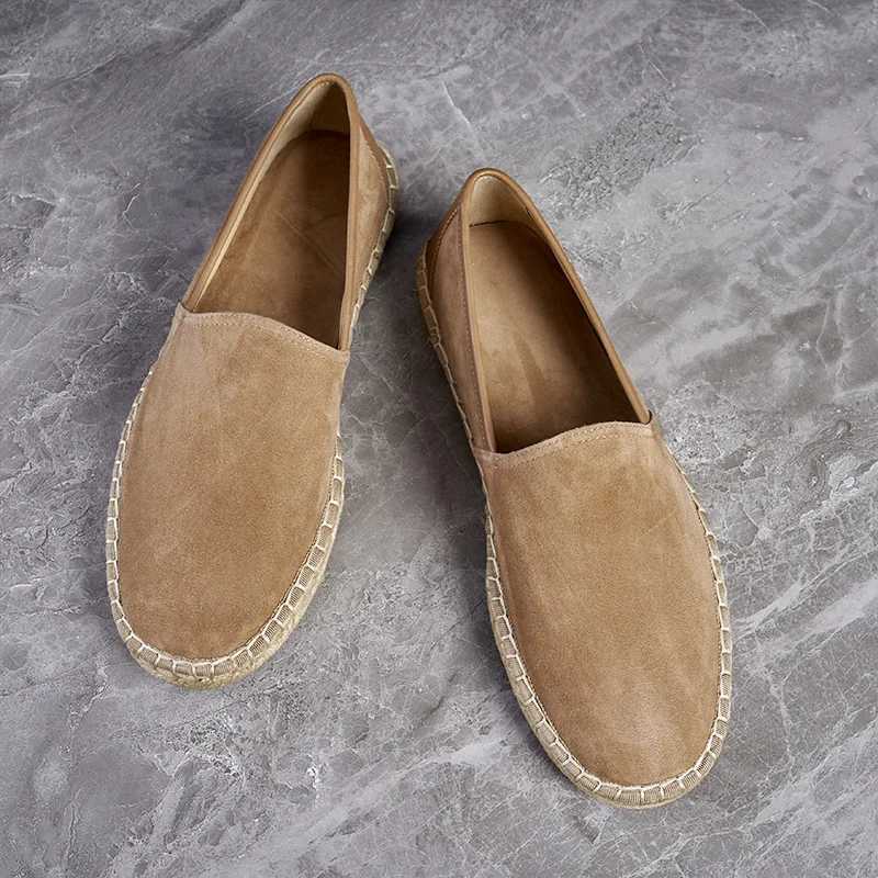 Dress Shoes Spring and Summer New Sheepskin Fisherman Shoes Flat-bottomed Casual Foot Loafers Men's One-pedal Lazy Slip-on X260923