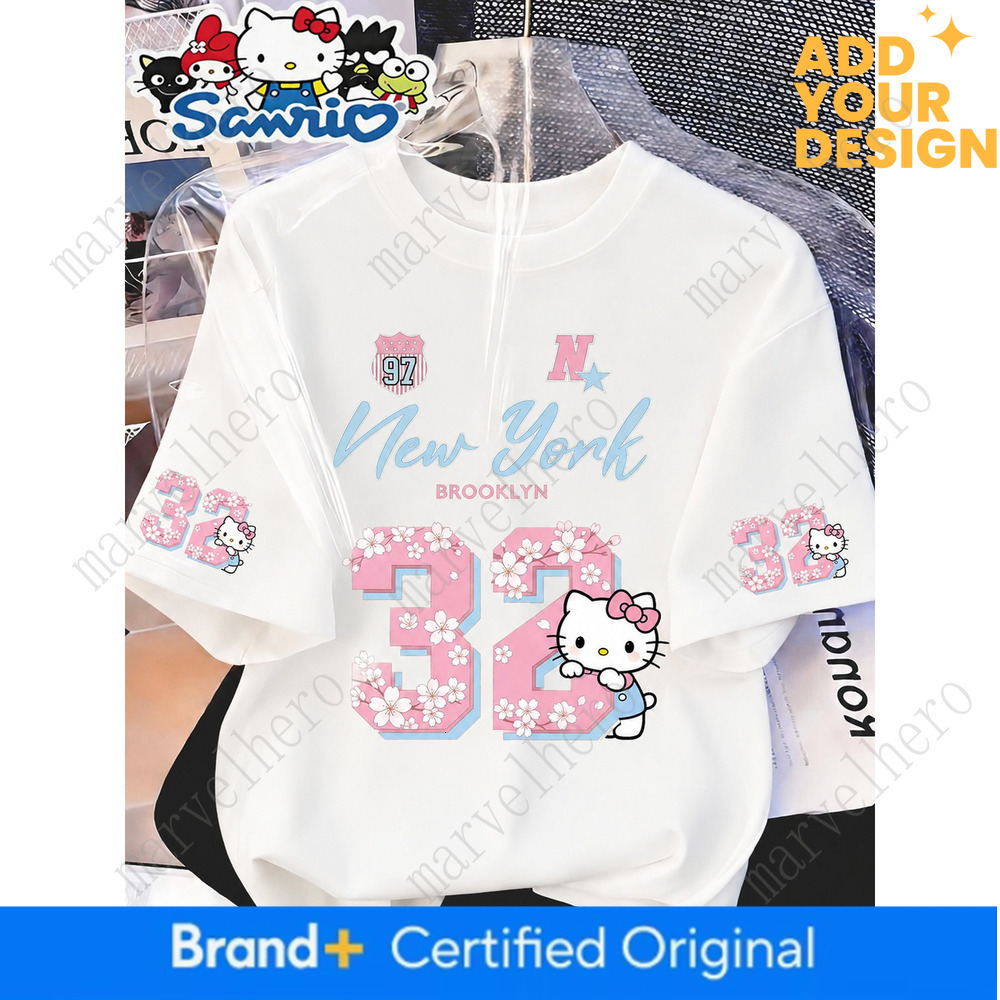 Plus Size Licensed American Style Sanrio T Shirt Printed Round Neck T Shirt Summer Casual Vacation Short Sleeve Top Women S Vintage Shirt Available