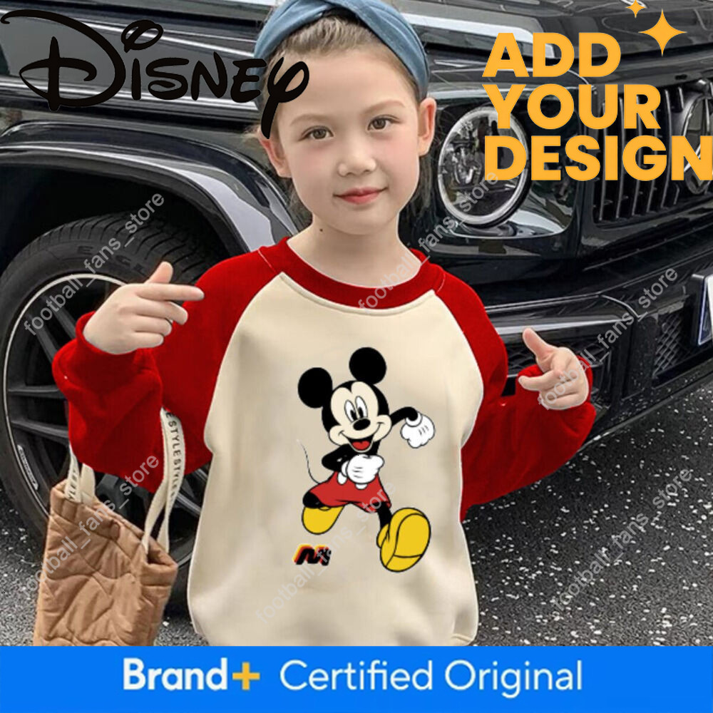Boys Girls Fleece-Lined Crewneck Sweatshirt 2025 Autumn Winter New Children's Clothing Cartoon Mickey Thickened Top for Kids and Babies 0 c