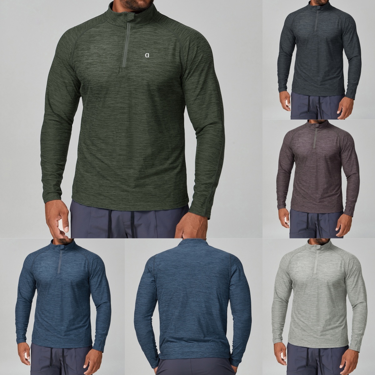 2958AO Men's Athletic Shirt with Moisture-Wicking Technology Perfect for Gym Workouts Mens Two-Tone Quick-Dry Long Sleeve Fitness Tee