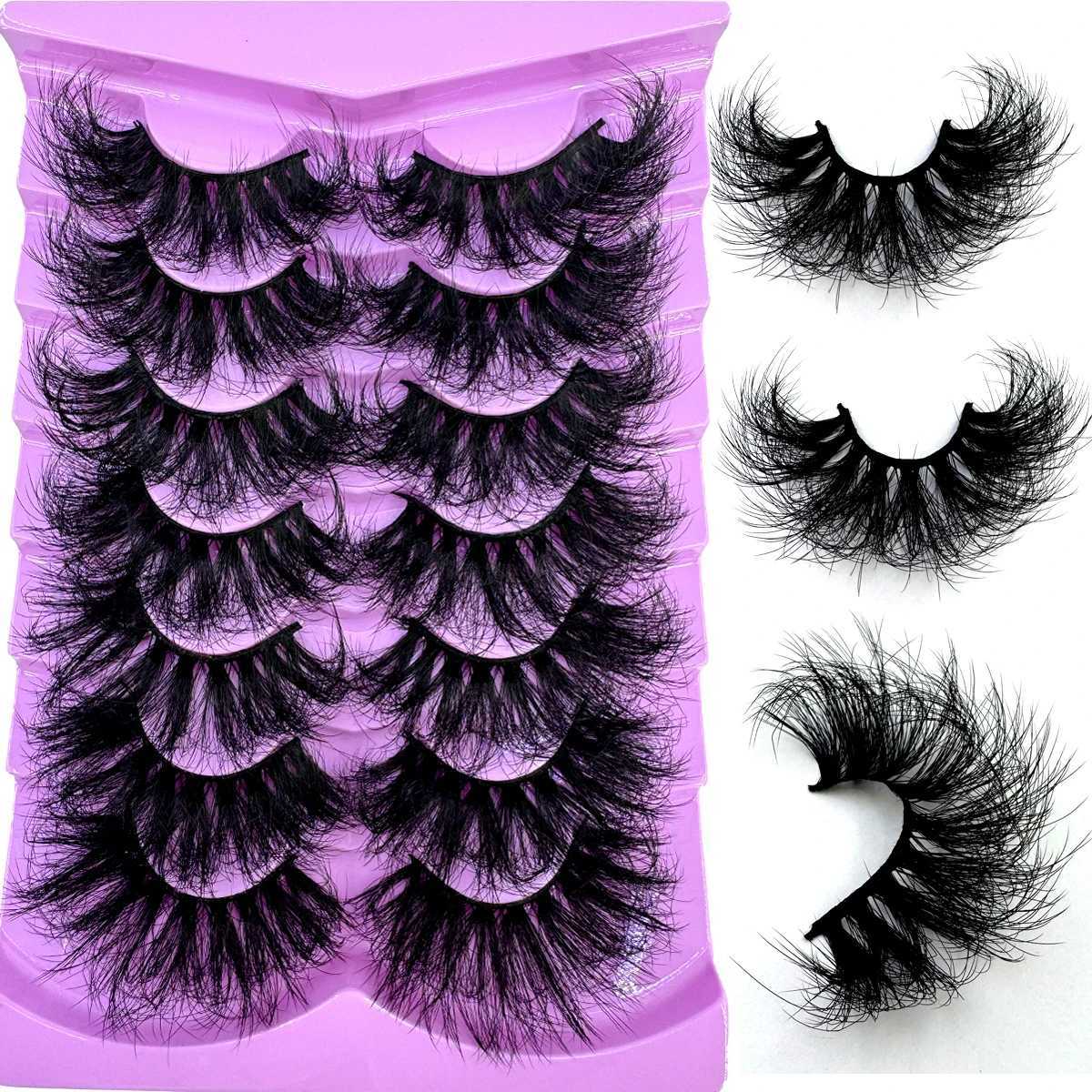 False Eyelashes 7 Pairs Fluffy Lashes 10-25mm 3D Mink Lashes Long Thick Natural False Eyelashes Lashes Vendors Makeup Mink Eyelashes X260922