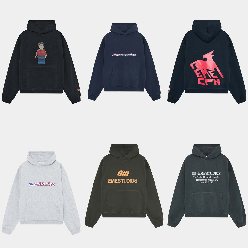EME Studios Hoodie Men's Tracksuit Fashion Hip Hop High Street Casual Loose Streetwear Cotton Sweatshirts unisex Hooded sweater EME Studios Pul