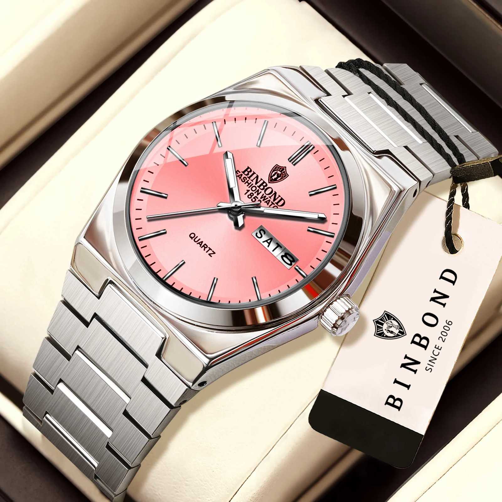 Women's Watches BINBOND Quartz Watches For Women Luxury Luminous Waterproof Auto Date Week Display Women's Watch Reloj Ladies TimepieceT26