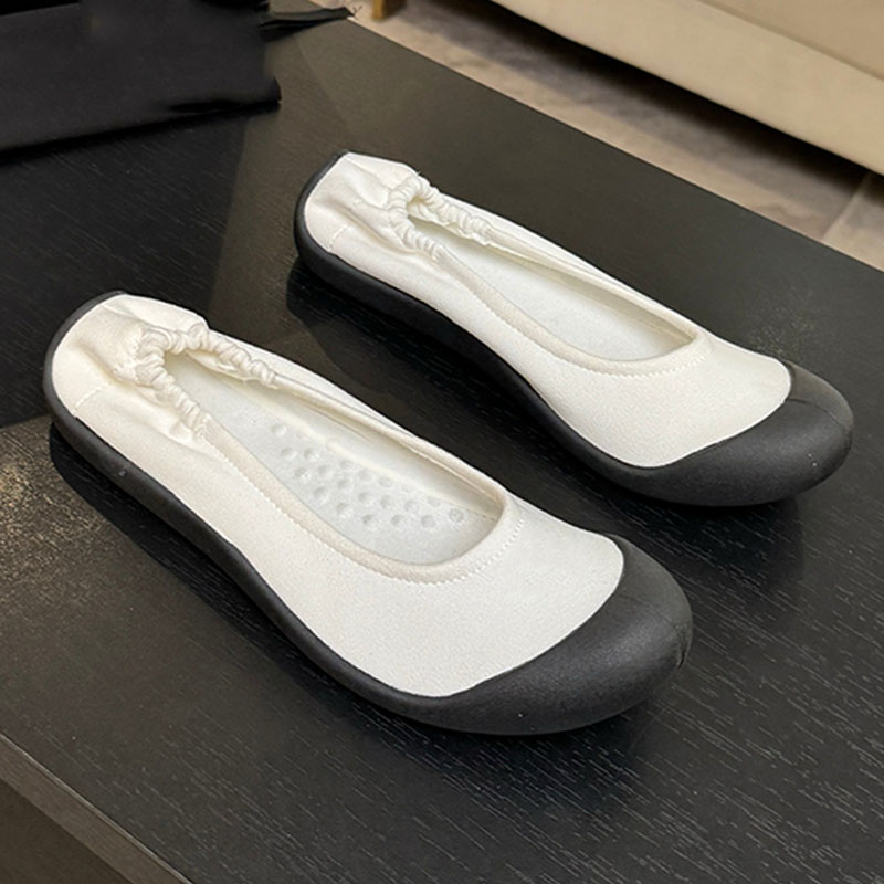Wear resistant rubber sole shallow ballet shoes Elastic back design flat single shoes Classic design Concise style Lightweight ballet shoes