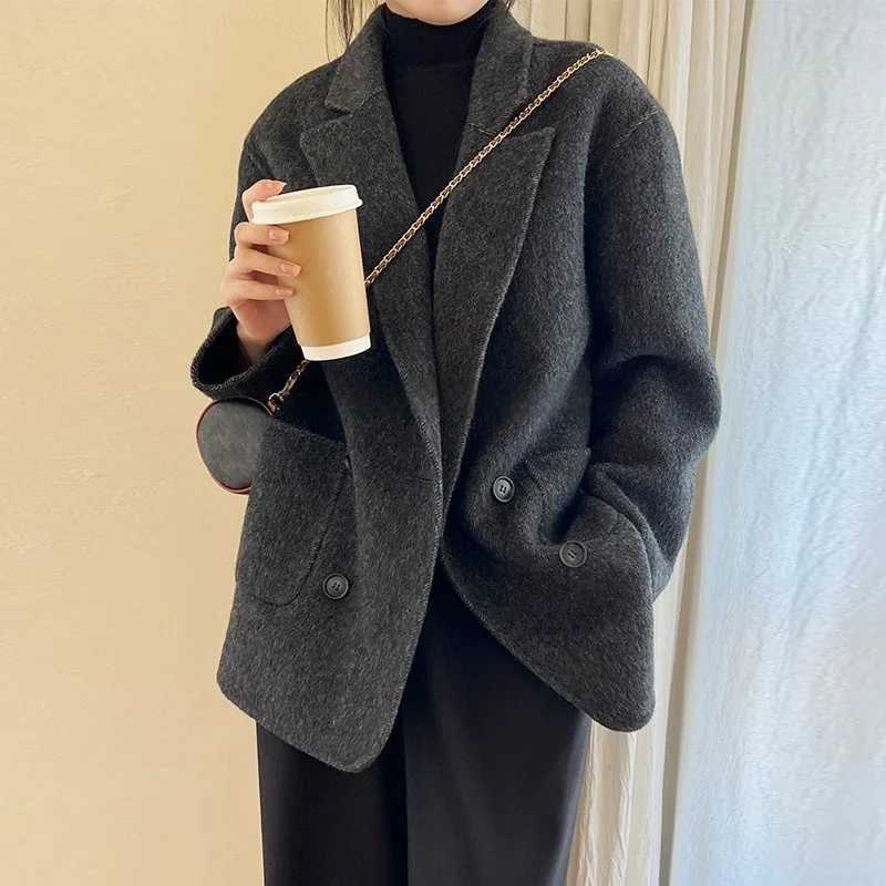 2025 Double-sided Cashmere Wool Coat for Women's New Small Medium and Long High-end Suit Woolen Coat for Women S2609230VZV