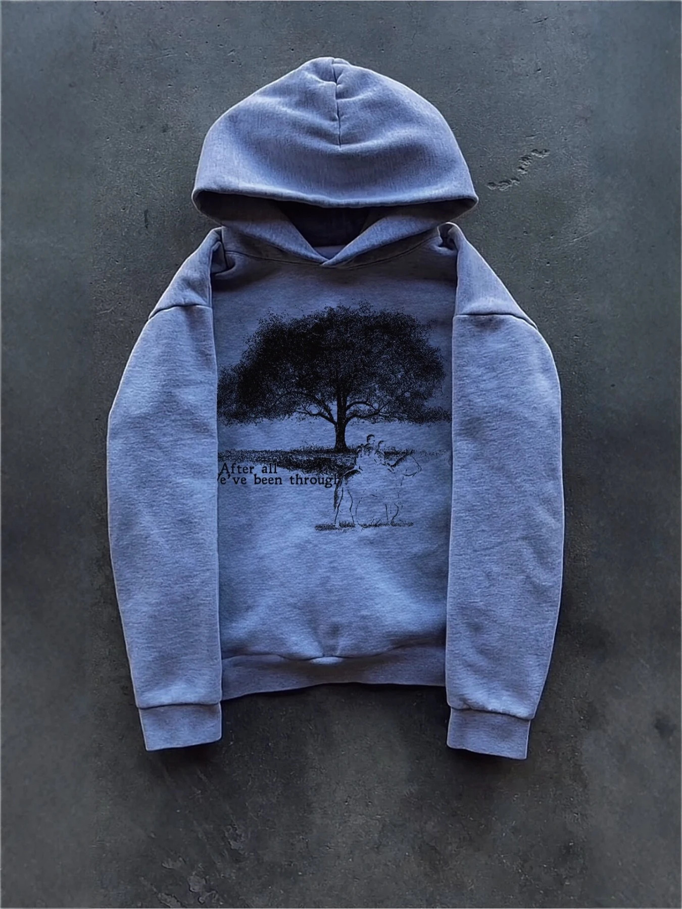 Summer Printed Pocket Less Sweatshirt Long Sleeved Pullover Hoodie Retro Jacket Street Wear Y2K 260923