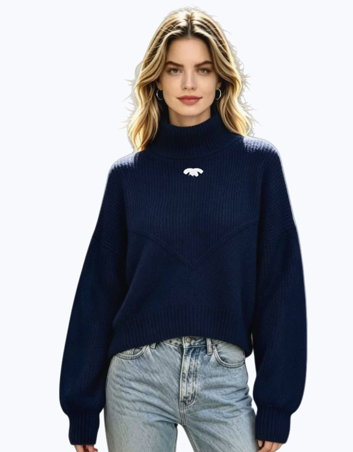 designer Women Sweater Long Sleeve Pullover Sweaters 2026 Alphabet Embroidered Winter Oversized Short Knitted Female Casual Thick Warm