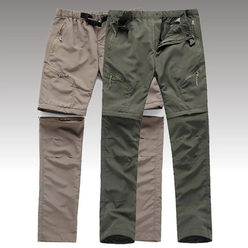 Summer Detachable Quick Dry Cargo Pants Men Waterproof Active Multifunction Pockets Outdoor Long Trousers Casual Pants 260918