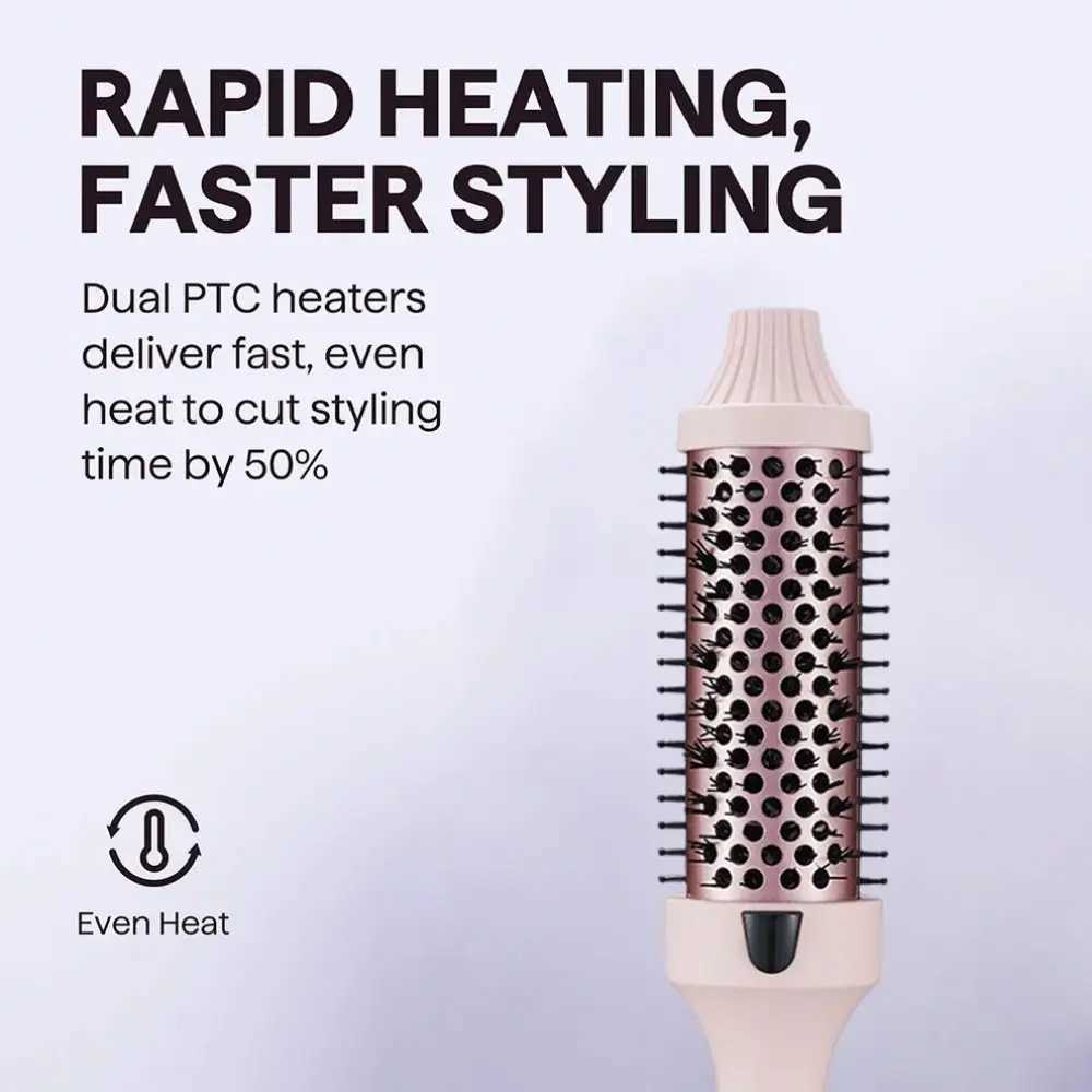 One-Step 3 in 1 Thermal Brush Hot Air Temperature Settings Curling Comb Volumizer Hair Curler Home Use M260923