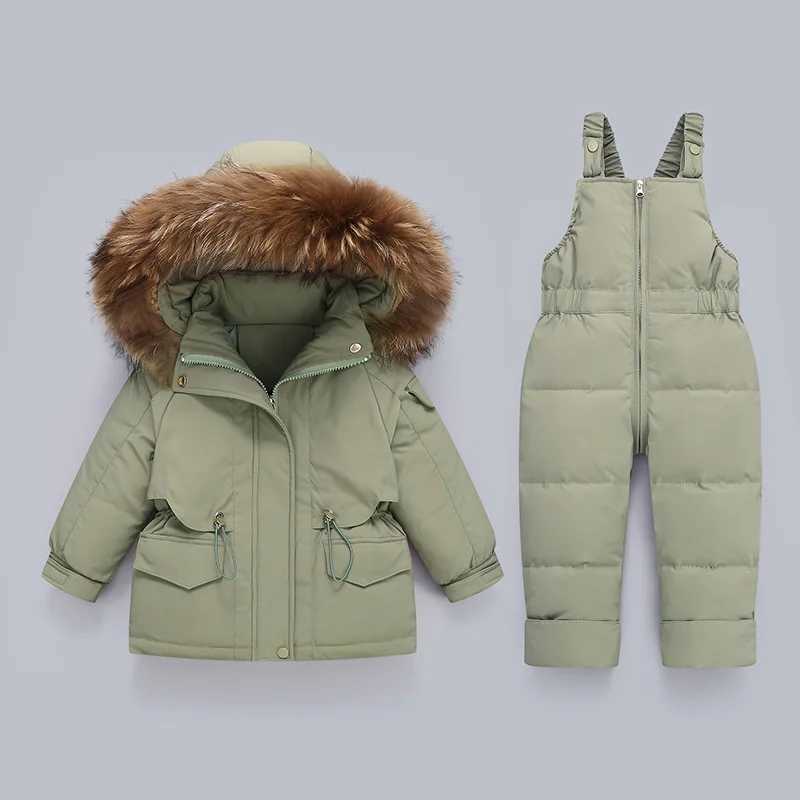 Clothing Sets 1-4Year Winter Overalls Jumpsuit for Girl Boy Children Suits Toddler Hooded Jacket Kids Snowsuit Down Parka Coat Baby Outerwear X26092