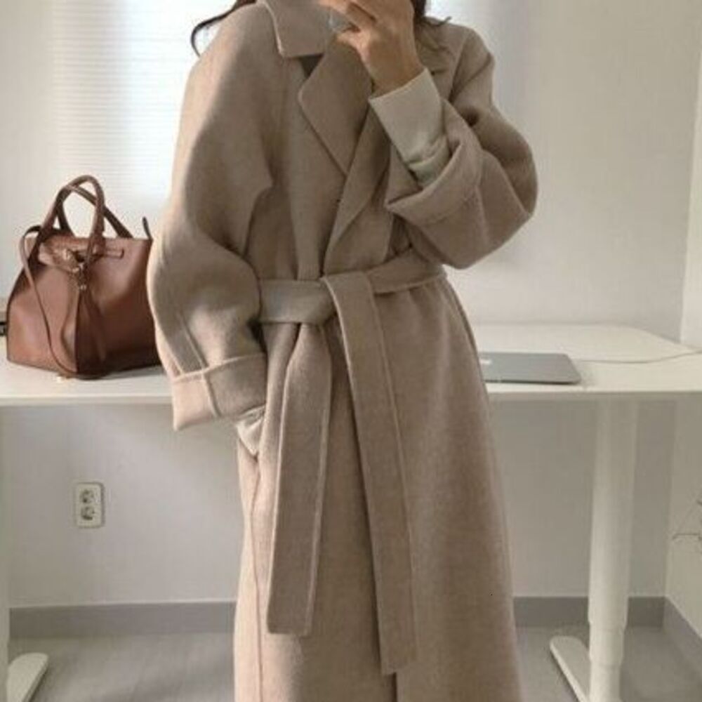 French-Style Vintage Coat, Elegant And Slimming, Loose-Fitting, Korean-Style Mid-Length Hepburn Woolen Coat For Women, Thickened-4