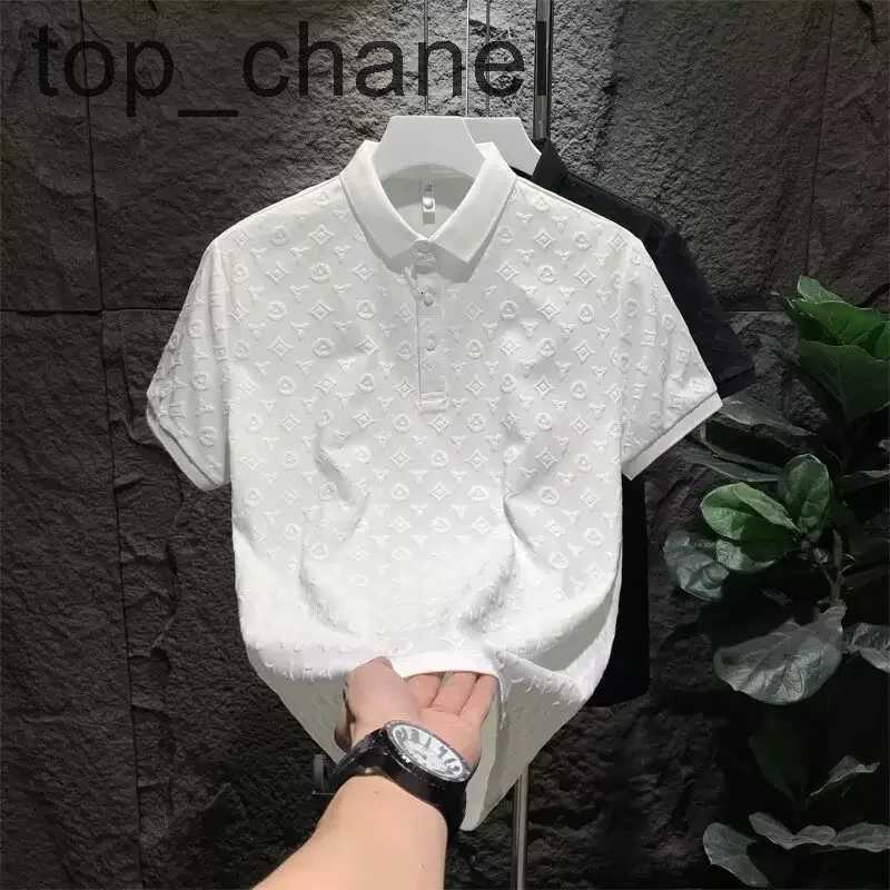 Summer New Mens Lop-up Hollow Short-sleeved Polo Tee Shirt Ice Silk Breathable Business Fashion T-Shirt Male Brand Clothes