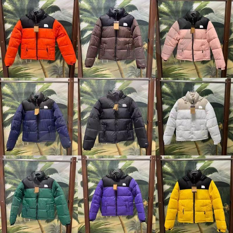 Men Women Color Block Padded Cotton Coat Hidden Hood Thick Warm Loose Casual Winter Quilted Jacket Stand Collar Zip S-XXL