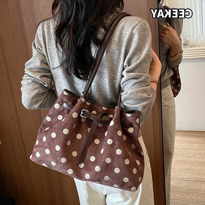 Cross Body CEEKAY Women's Tote Bag Multi-Color Polka Dot Pattern Belt Strap Detail Versatile Everyday Commute Casual Style Hand Bags D260923