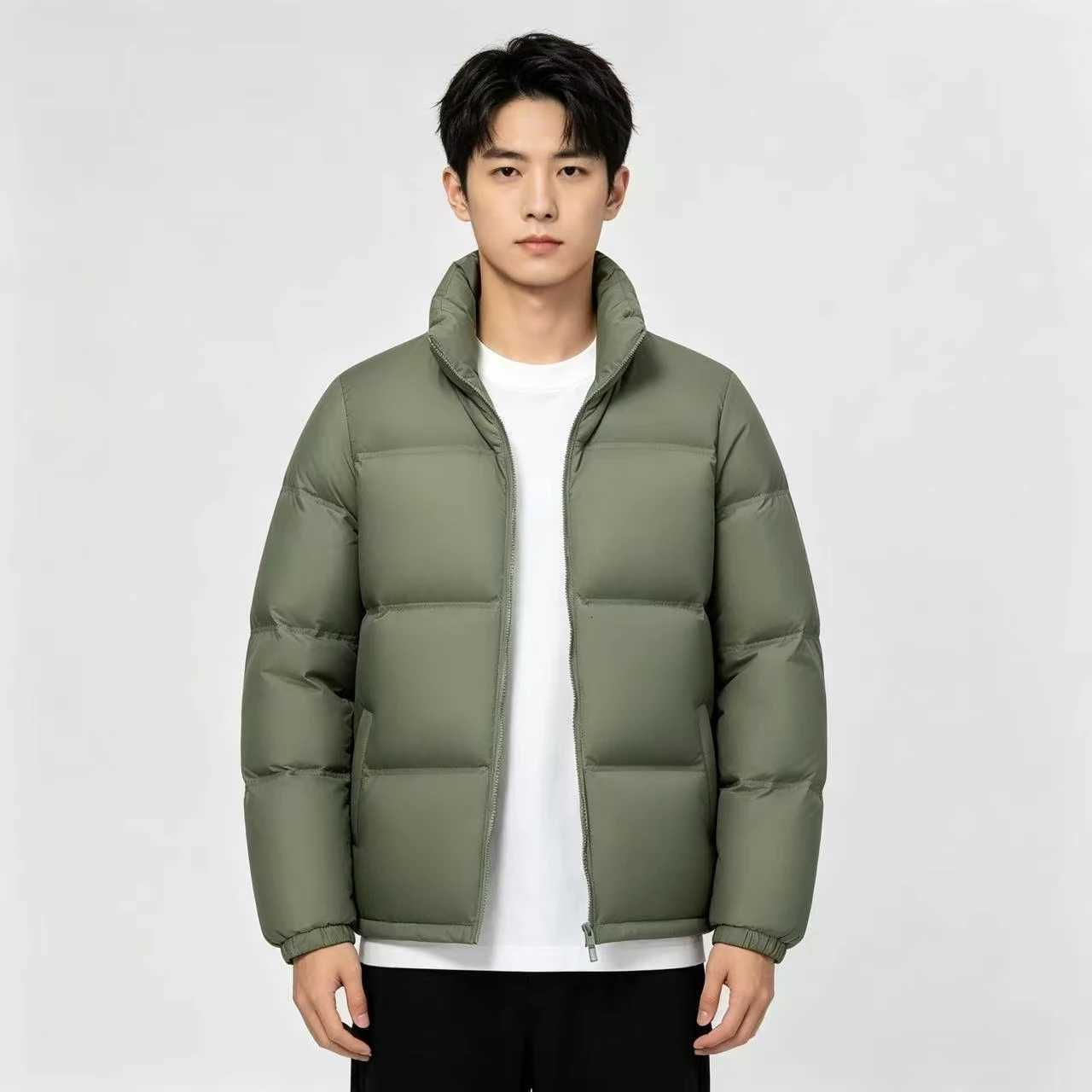 Men's Down Parkas Men Winter Stand Collar Down Parkas Men 50% White Duck Down Parkas Male Fashion Solid Casual Warm Down Coats Thick Winter Coa