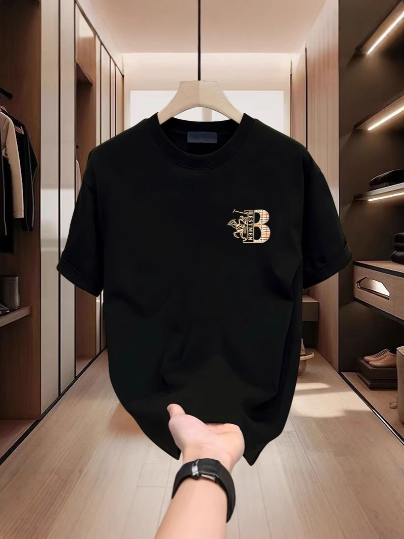 Designer 2026 Summer New Heavyweight Short-Sleeve T-Shirt for Men, Loose Fit, Trendy, Stylish, High-End Short-Sleeve Top, Light Luxury Men's Cl