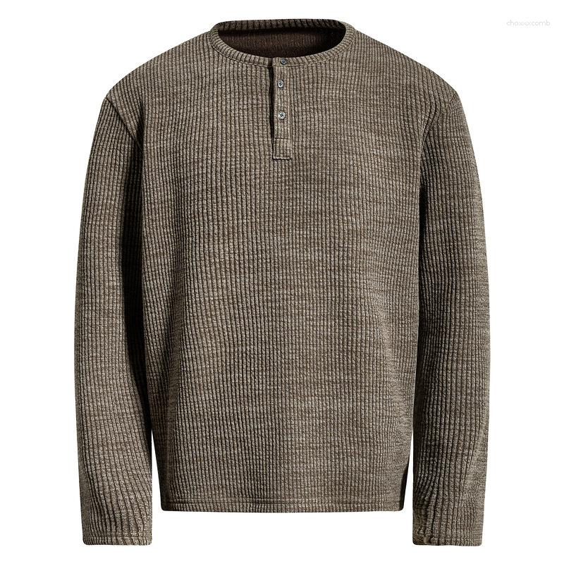 Floral Yarn Waffle Texture Soft And Stretchy Basic Solid Color Short Wide Old Money Style Henley Collar Casual Long Sleeve T-Shirt For